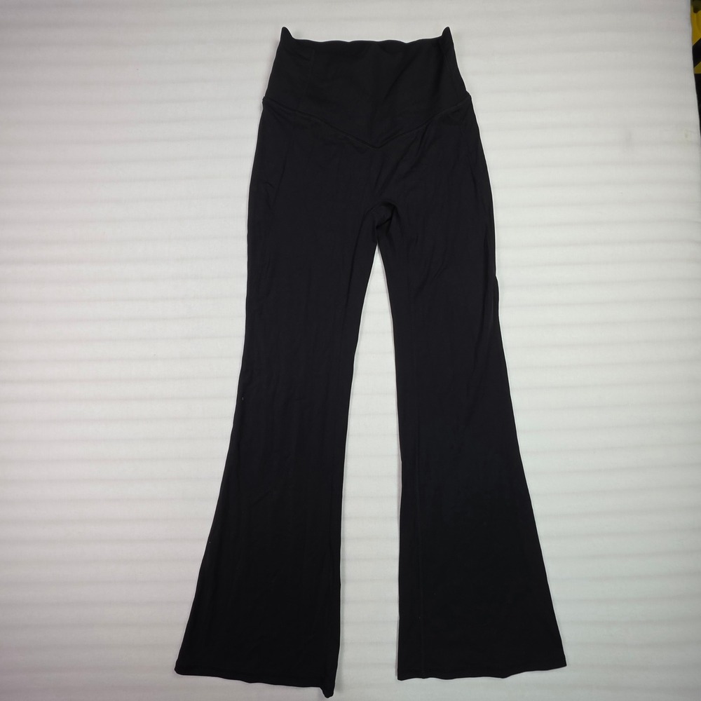 Halara Black High Waisted Crossover Flare Leggings Petite Small Yoga Pants